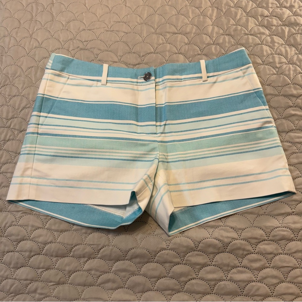 Michael Kors Multicolored White, Blue, and Green Striped Shorts; Size 2; new!